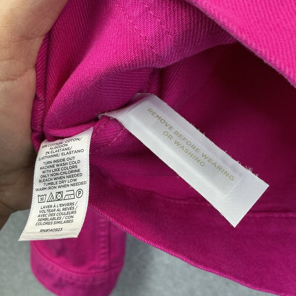 Made And Love Loft Denim Jacket Women’s Size Small Bright Pink - Picture 14 of 15